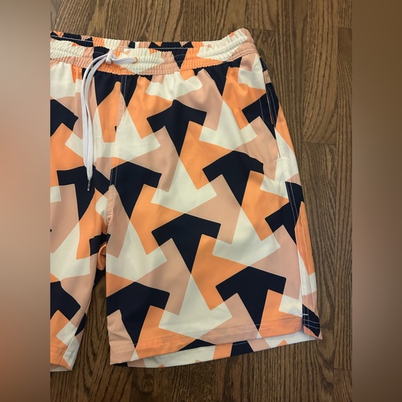 Sovereign Code Swim Trunks Mens Size XL Orange Blue Geometric NWOT - Picture 2 of 5